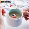 Creative Ceramic Mug with Lid Spoon Cute Female Korean Water  Breakfast Cup Couple  Milk Coffee Tea Cup
