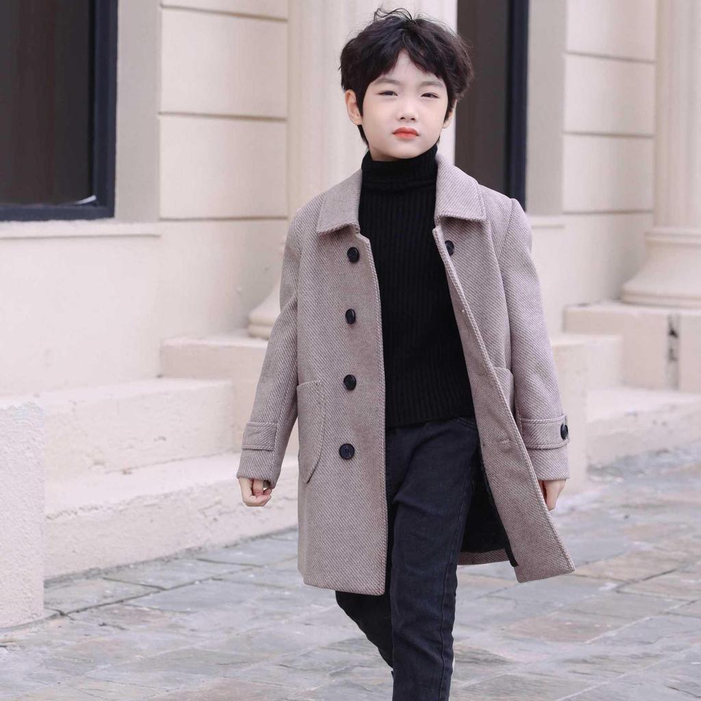 Вовняний бавовняний утеплений підлітковий пальто - Колекція Весна/Осінь 2025 для дітей середнього/великого віку