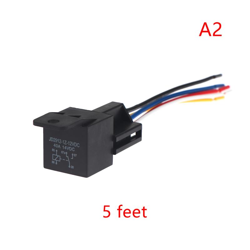 Universal 40A 12V-72V Automotive Relay 4/5Pin with Interlocking Socket for RV Truck Van Motorcycle Use