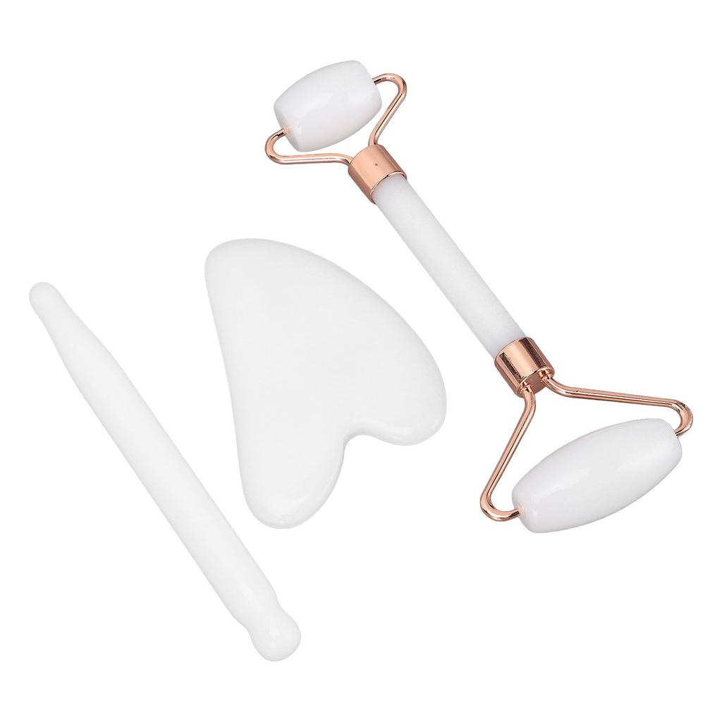 3pcs Gua Sha Facial Tools for Skin Care Reduce Puffiness Improve Circulation Jadestone Roller Set