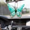 Light Green Asymmetric Butterfly Car Pendant Car Rearview Mirror Pendant Holiday Decoration Gift Couple Gift Fashion Keychain