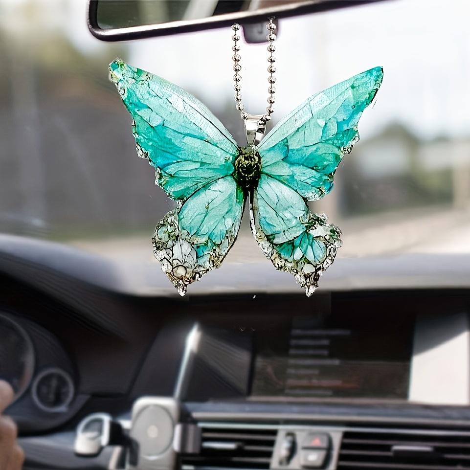 Light Green Asymmetric Butterfly Car Pendant Car Rearview Mirror Pendant Holiday Decoration Gift Couple Gift Fashion Keychain