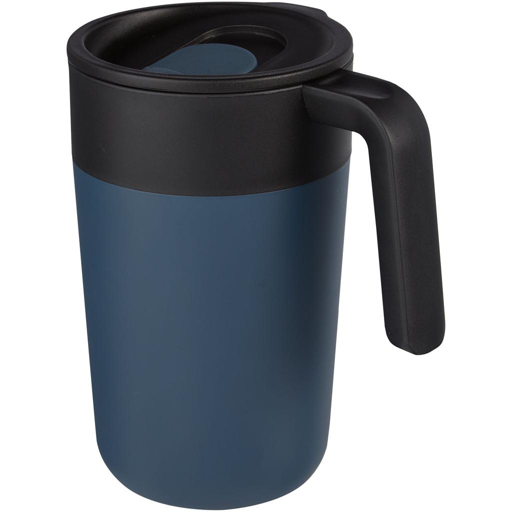 Glass "Nordia" 400 ml recycled double-wall mug Dark blue