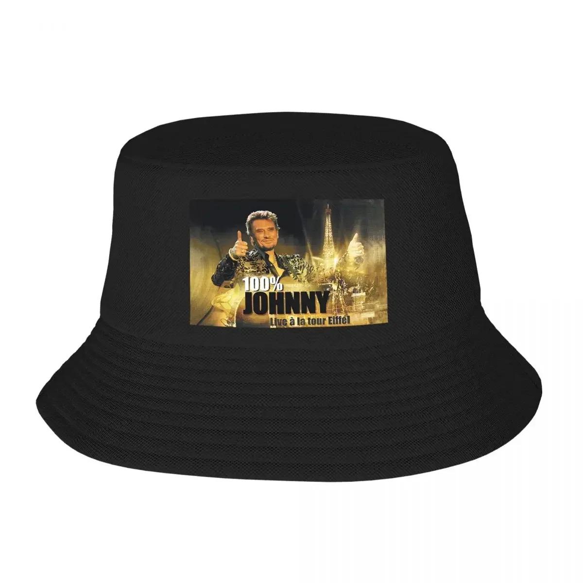 New Custom Johnny Hallyday Bucket Hat Unisex Women Fashion Summer Outdoor Sun French Rock Singer FisherUnisex Cap Bucket Hat