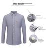 Men's Oxford Long-Sleeve Button-Down Shirt - Business Casual, Solid Color Versatile Cardigan