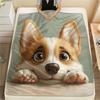 Cute Corgi,pattern Flannel Blanket, High Quality Comfortable for All Seasons, Home Decor, Warmth and Comfort, Perfect for Gifts.