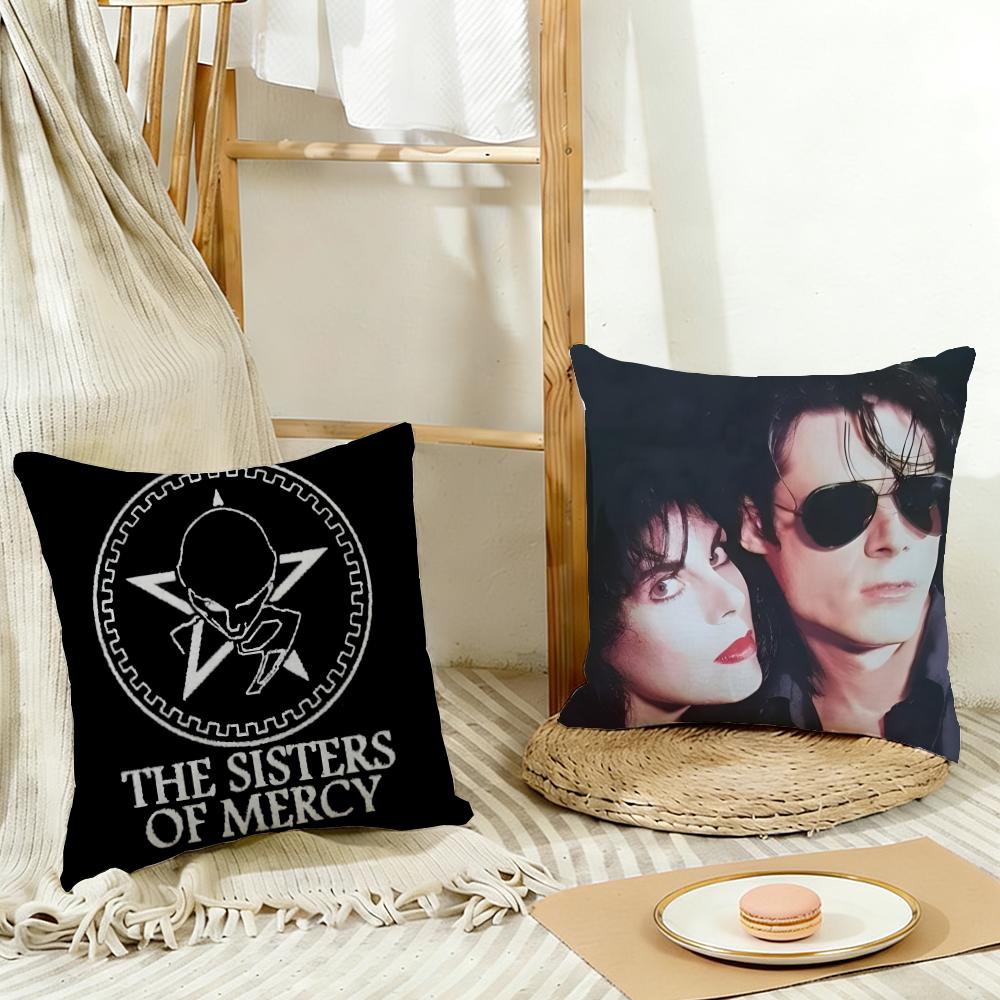 Band Gothic T-The S-Sisters O-Of M-Mercy Cushion Cover Washable Linen Pillowcase Soft For Daily Sofa Bed Home Room Decor