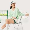 Li-Ning Comfortable Casual Simple V-Neck Pullover Loose Long Sleeve Sweatshirt Women sweatshirt Ice-Green AWDV886-3