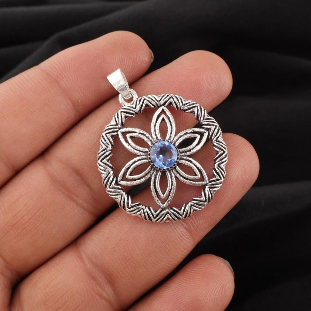 Natürlicher Tansanit Edelstein 925 Sterling Silber Modeschmuck Anhänger 1,48" CP-29-8