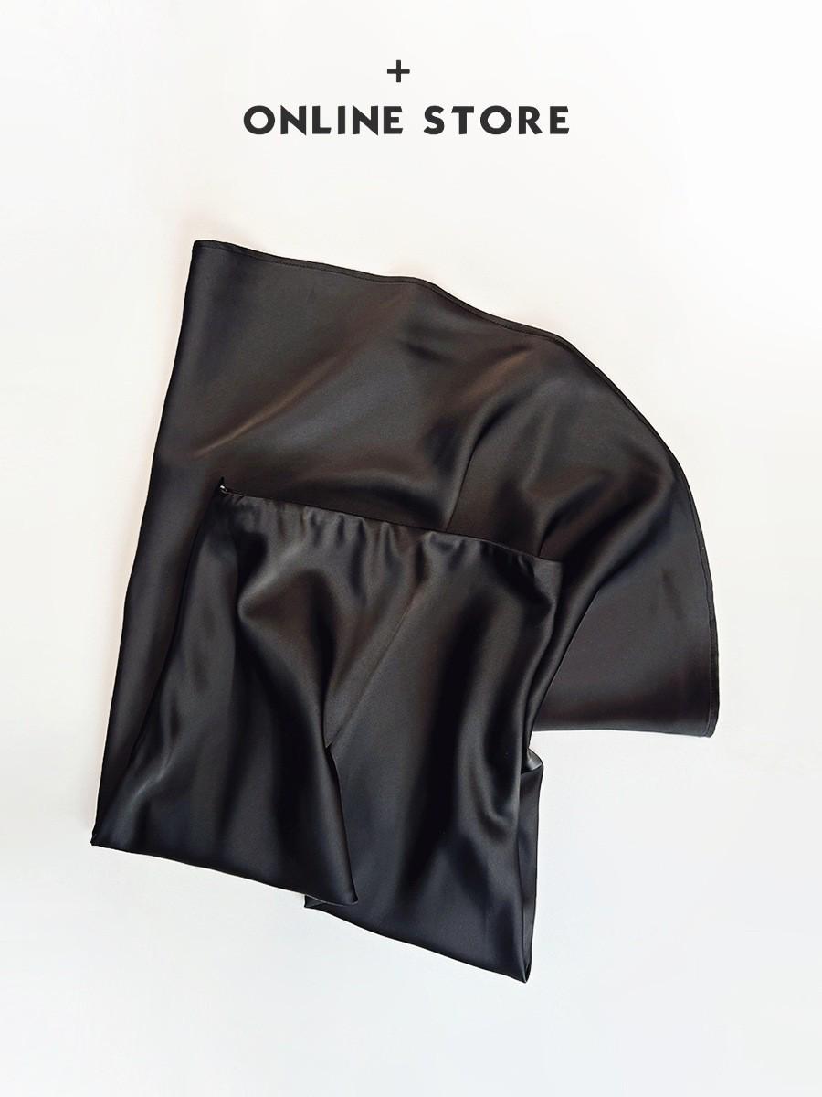 High-Waisted Slim Satin Fishtail Skirt - Spring/Summer 2024 Extra Large