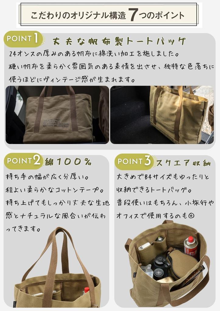 CAMPING MOON Canvas Tote, Military Tote, Camping Gear Storage Case, 24oz, Extra Thick Canvas, B4 Size, B-189