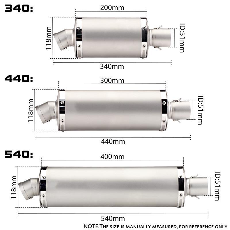 Motorcycle Exhaust Tail Pipe for Tmax, Ninja 400/250, F800GS, GSR750