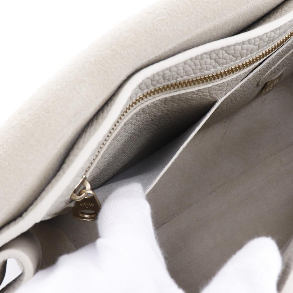 Mulberry Bayswater Tote Tasche HH6592/736W160 Kreide Starkes Korn graues Leder Damen Gebraucht