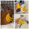 Cute Fashion PU Leather Pendant Simulation Fruit Key Ring Fruit Banana Keychain  Small Gift