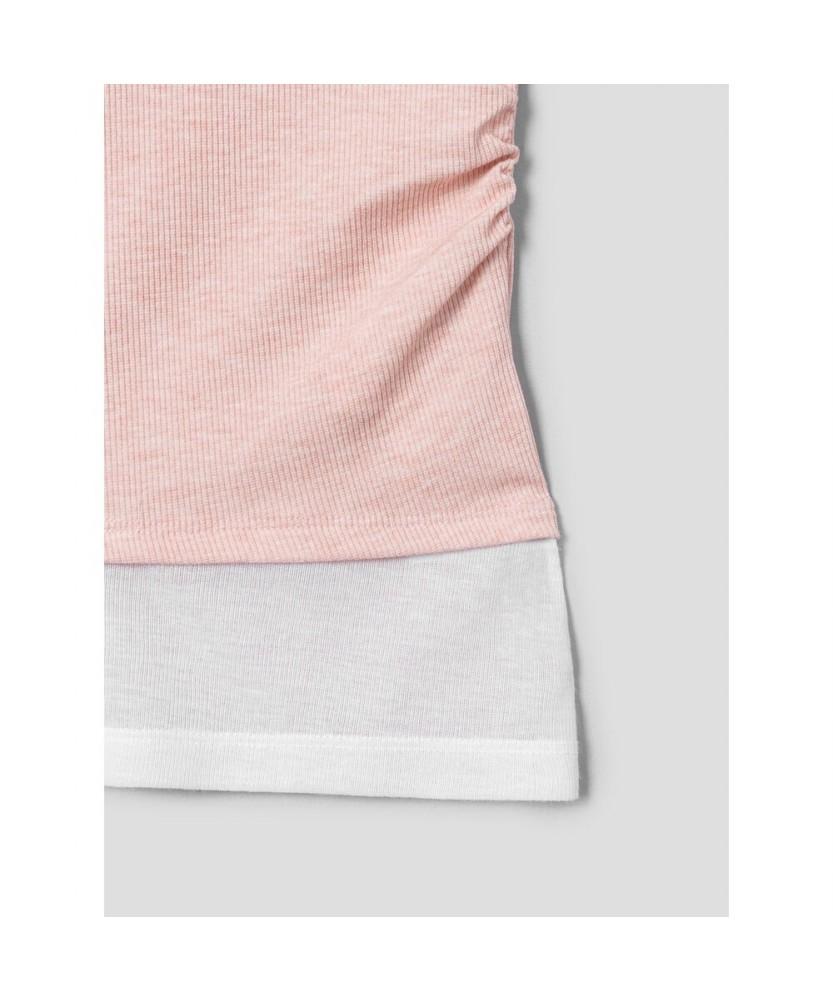 8SECONDS Collared Layered T-Shirt Light Pink