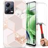 Korpuss un rūdīts stikls - Xiaomi - Redmi Note 12 5G - Triecienizturīgs - Rozā - Elegants dizains