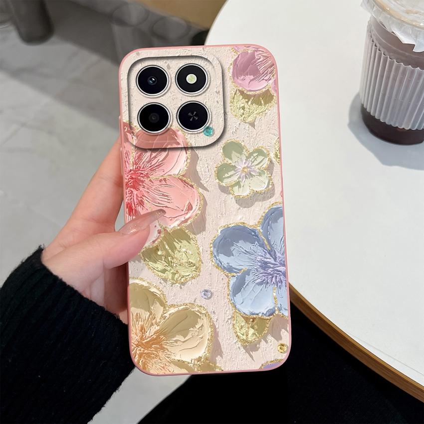 For Huawei Honor X6C X7C 400 Pro Lite Phone Case Pretty Pink Cloud Patterns Liquid Silicone Newly Upgrade Anti Drop Protective Covers For Huawei Shell