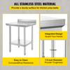 SucceBuy Kitchen Work Bench Commercial Catering Table Worktable with Undershelf Stainless Steel 330LBS 286LBS for Restaurant