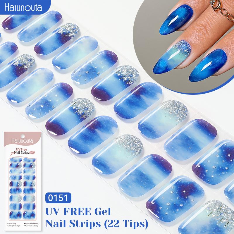 22 stroken UV-vrije nagelgelstrips Liefdevolle gelpolish nagelsticker Uithardingsvrije zelfklevende stickers voor nagels Langdurige wrap