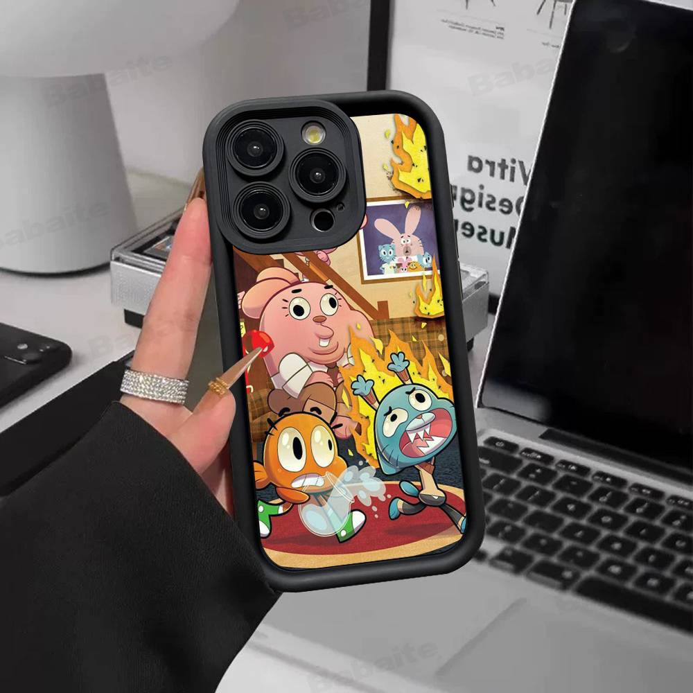 Cute Amazing-World G-gumball Phone Case For IPhone 17 16 15 14 13 12 11 Pro Max Plus Black Full Coverage TPU