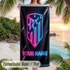 Beach Towel Atletico Madrid Print Custom Name Text Soft Towel for Swimming Pool