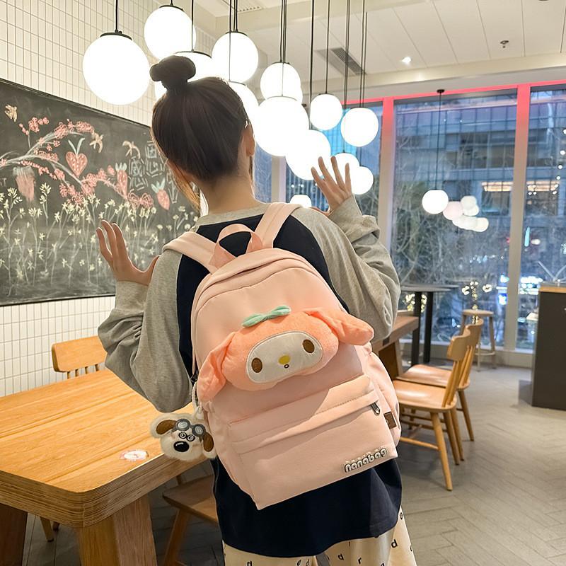 Crayon Shinchan Kuromi Cartoon Backpack With Cushioned Straps For Girls Travel And School Use