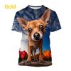 Cute Animals 3d Mens Graphic Tshirts Women Funny Chihuahua Dog Pattern T Shirt Kid Street Breathable O Neck Short Sleeve T-shirt