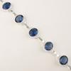 London Blue Topaz  Gemstone 925 Sterling Silver Jewelry Handmade Boho Bracelet RB-6-17