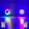 1157 RGB LED Motorcycle Headlight Bulbs 24SMD 30SMD Lamp Flashing Motorbike Bright 1157 BAY15D P21 5W