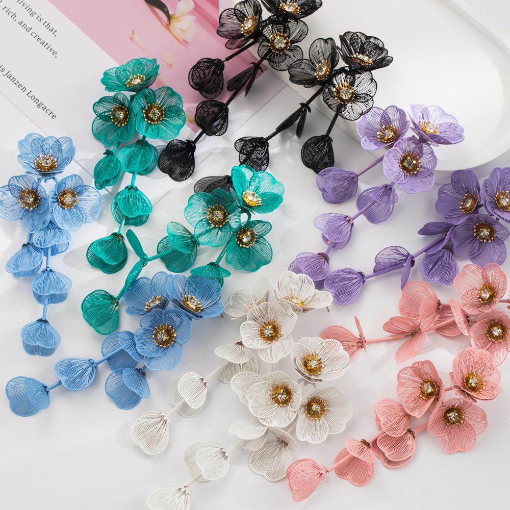 European & American Layered Flower Earrings - Korean Summer Style