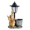 Garden Animal Statues Birthday Gifts for Women Mom with Solar Lantern Animal Figurines for Patio Lawn Yard Porch Pond Decoration