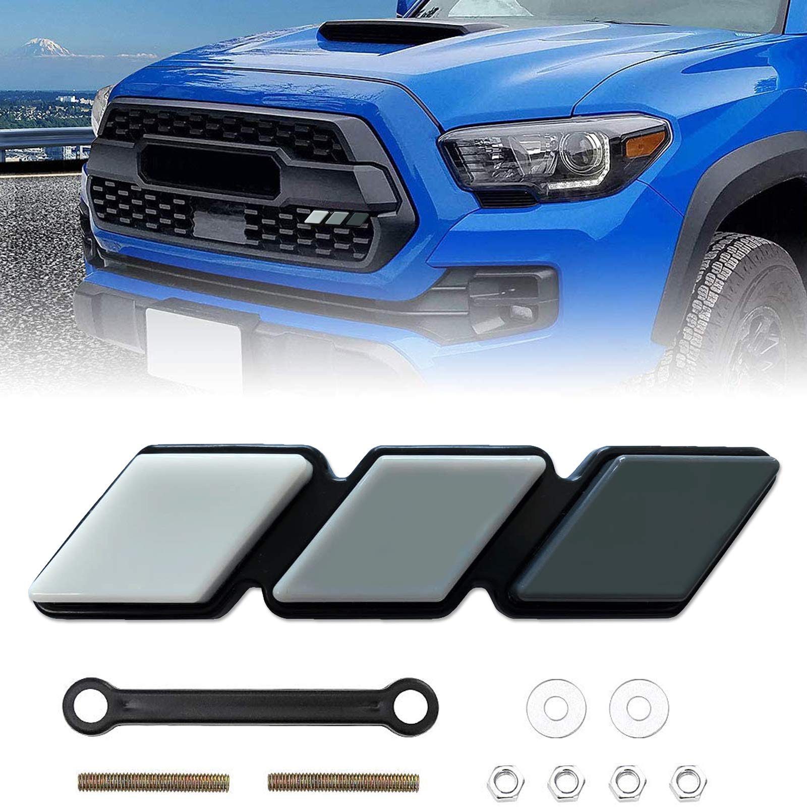 

3-цветная эмблема значка решетки радиатора для Tacoma, 4Runner, Tundra, Sequoia, Rav4 и Highlander (Белый/Серый/Черный)