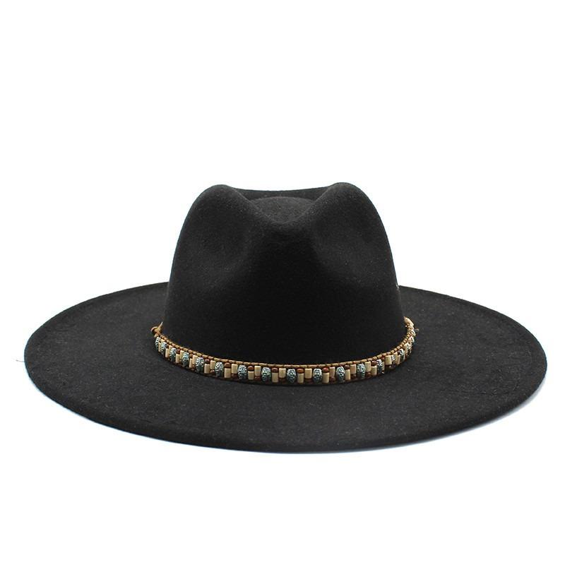 Unisex Large Brim Felt Fedora Hat For Spring Summer Autumn Winter