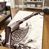 Viking Norse Rune Symbol Print Area Rug Non‑Slip Soft Floor Carpet Bedroom Living Room Present Indoor Home Lounge Bedding Decor