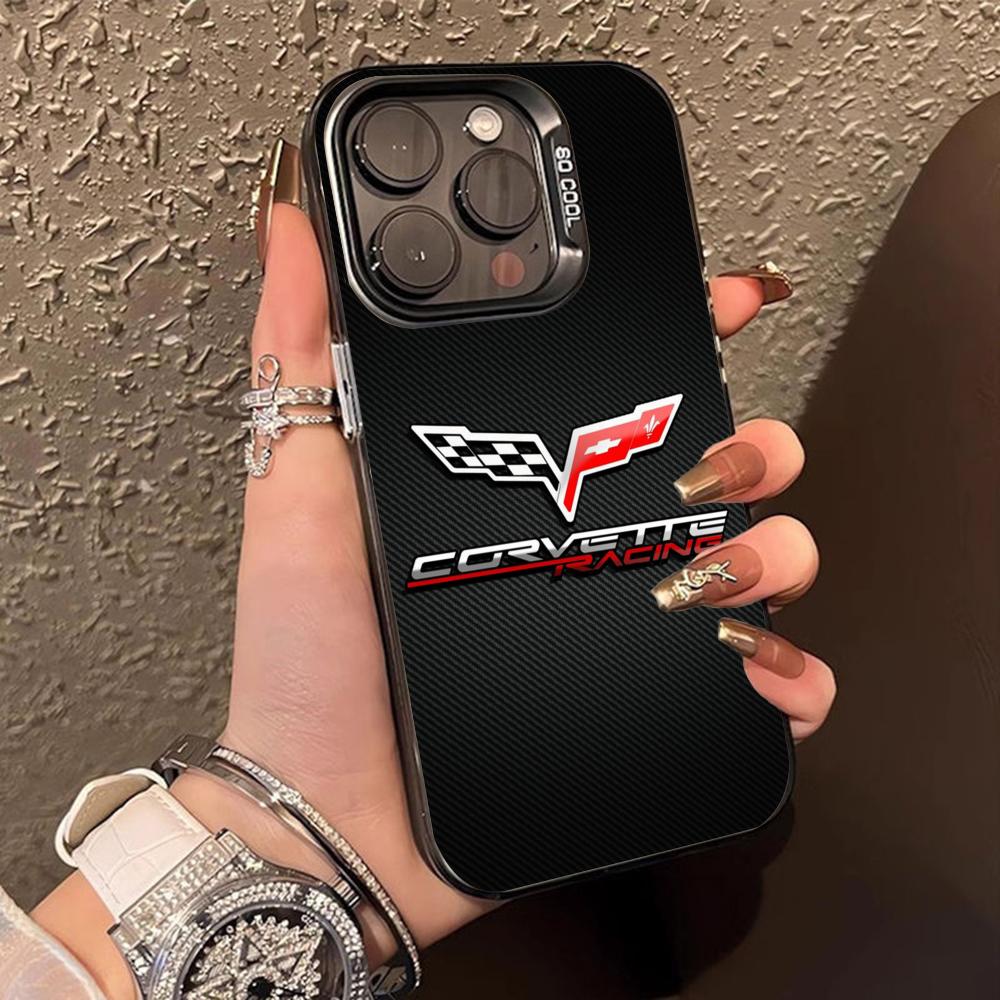 Luxury C-Corvettes Phone Case for iPhone 16 15 14 13 12 11 X XR XS 8 7 Pro Max Plus Translucent Colour Printing Cover Luxury