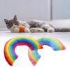 Cat Pillow Built-in Catnip PP Cotton Full Filled Colorful Rainbow Design Teeth Cleaning Bite Resistant Ultra Soft Plush Cat Calming Toy
