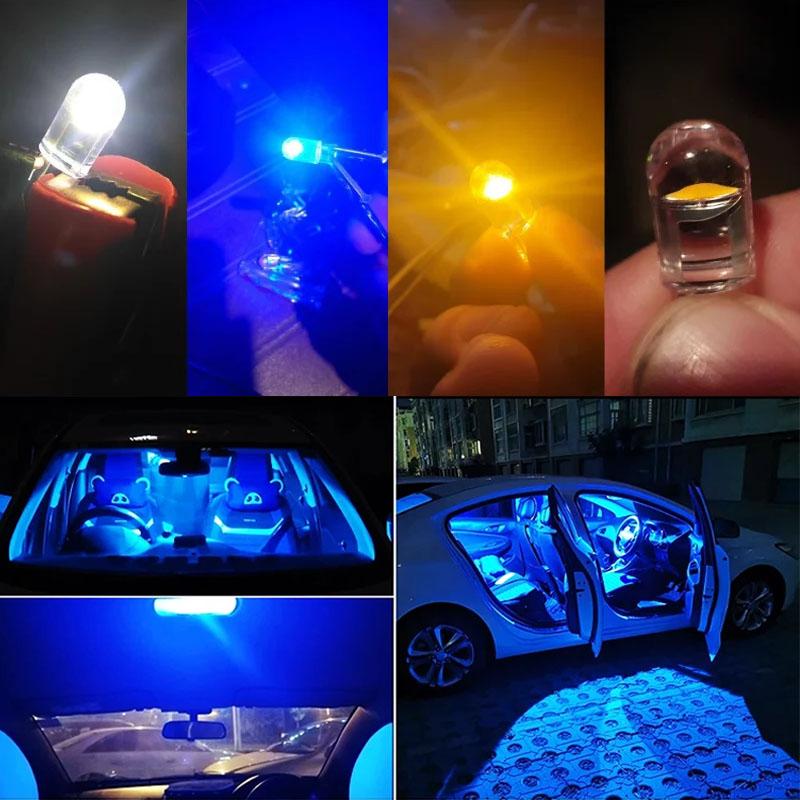20Pcs T10 W5W LED Bulbs COB Car Lights Wedge Side Bulb Parking Lights White Auto License Plate Lamps Dome Read Lights