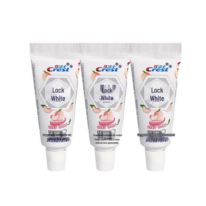 Crest Dual-Color Whitening White Peach Travel Toothpaste Pack