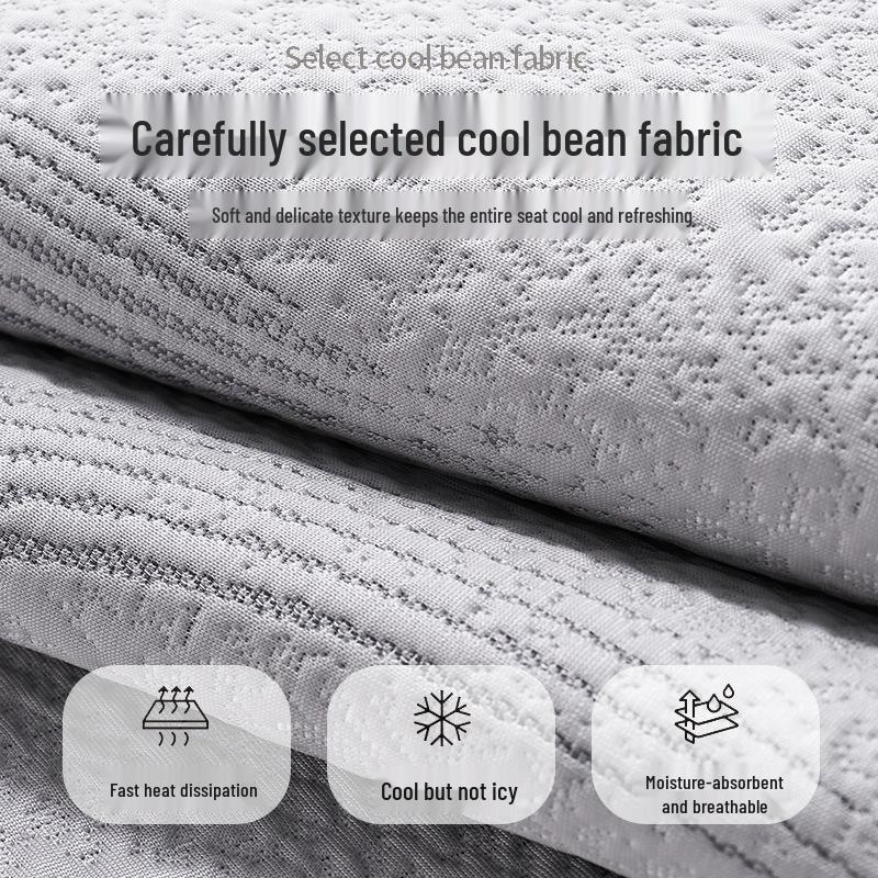 Machine-Washable Ice Silk Bed Skirt & Jacquard Cool Mat Set - Foldable, Soft Summer Air Conditioning Mat for Home Use
