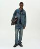 Adsb Andersson Bell Unisex Asymmetric Layered Denim Jacket Awa747U(Blue)