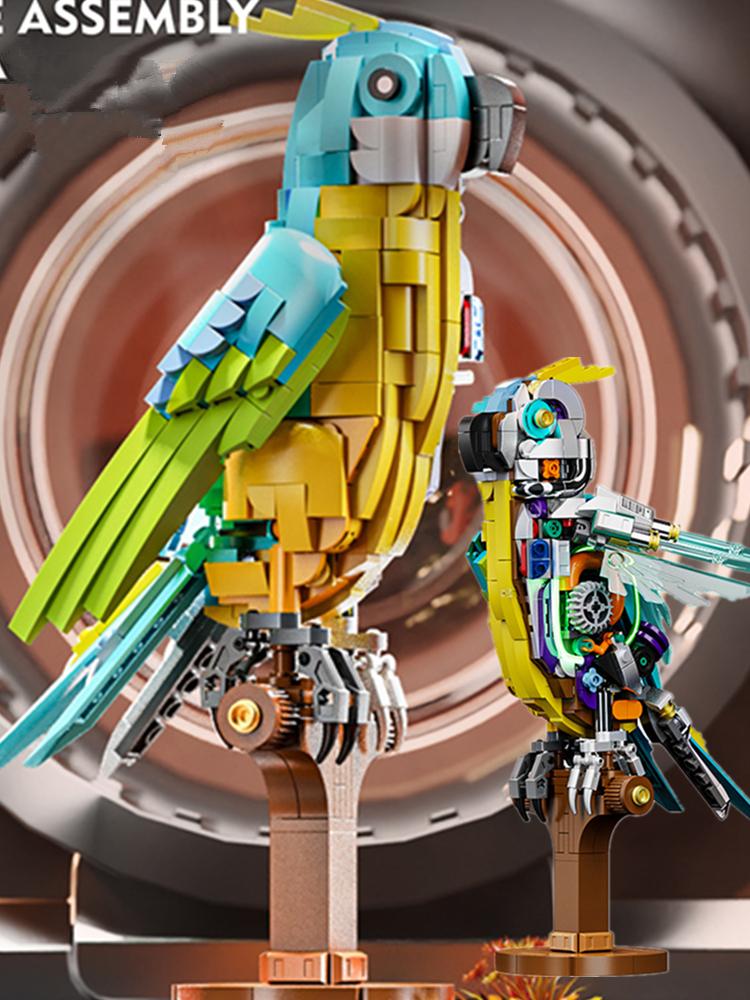 MOC Semi Mechanical Exotic Parrot Tropical Versatile In Creativity Animal City Building Blocks Classic Model Bricks Kits Ideas