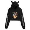 Women's Demon Slayer Cat Ear Cropped Hoodie