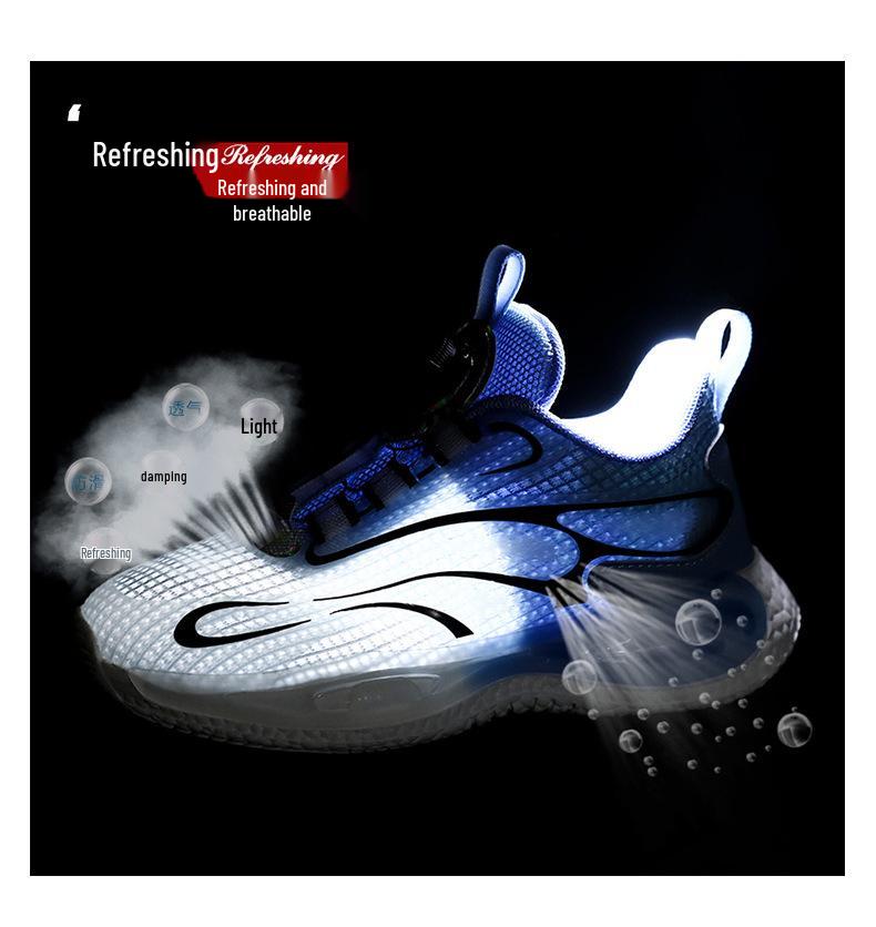 Youth Basketball Shoes: 2026 Rotating Buckle, Lightweight, Non-slip Running Sneakers for Boys