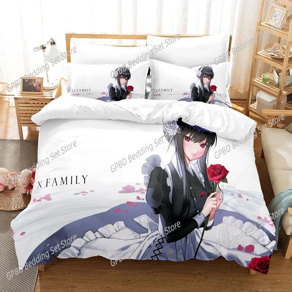 Nytt SPY×FAMILY Sängklädesset Anime Påslakan Enkelt Dubbelt Queen King Size Med Örngott Pojkar Flickor Överkast 3D-tryck Anime