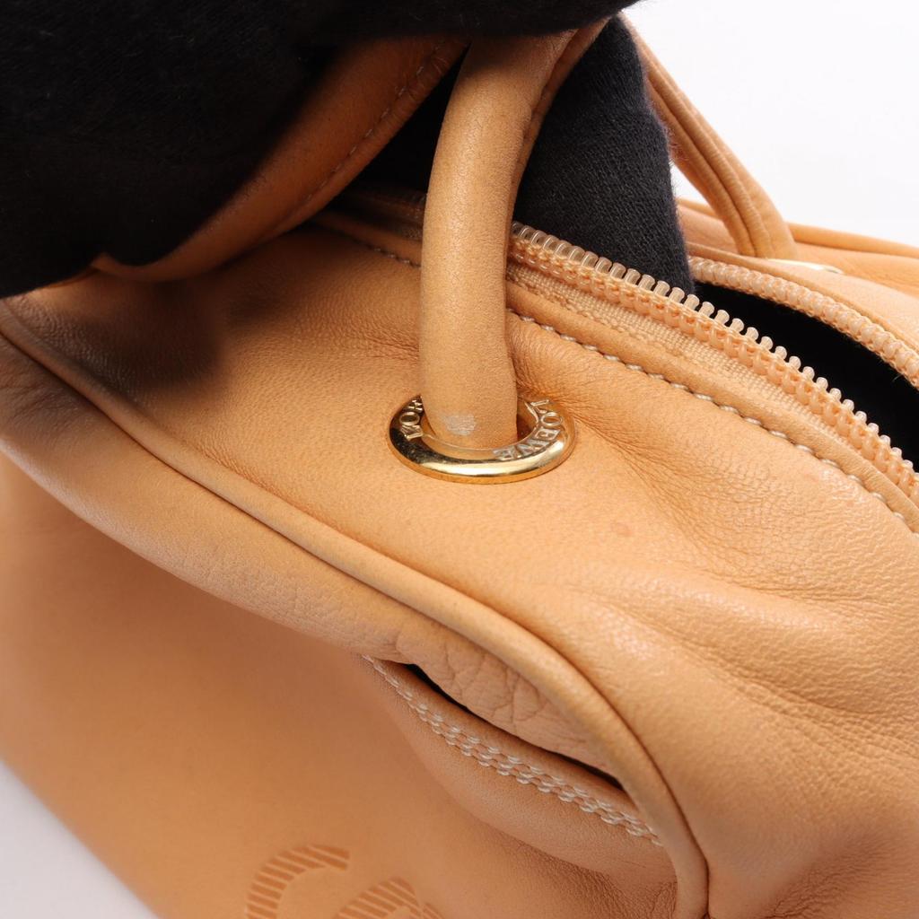 Used LOEWE Anagram Mini Tote Bag Leather Orange Used Women