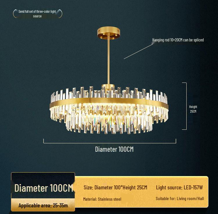 Luxury Modern Crystal Chandelier for Living Room, Lobby, Restaurant, or Bedroom - Italian Minimalist Design