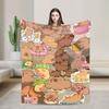 Cute Capybara Blanket  Fuzzy Throw Blankets Bedroom Sofa Decoration Soft Warm Bedspreads