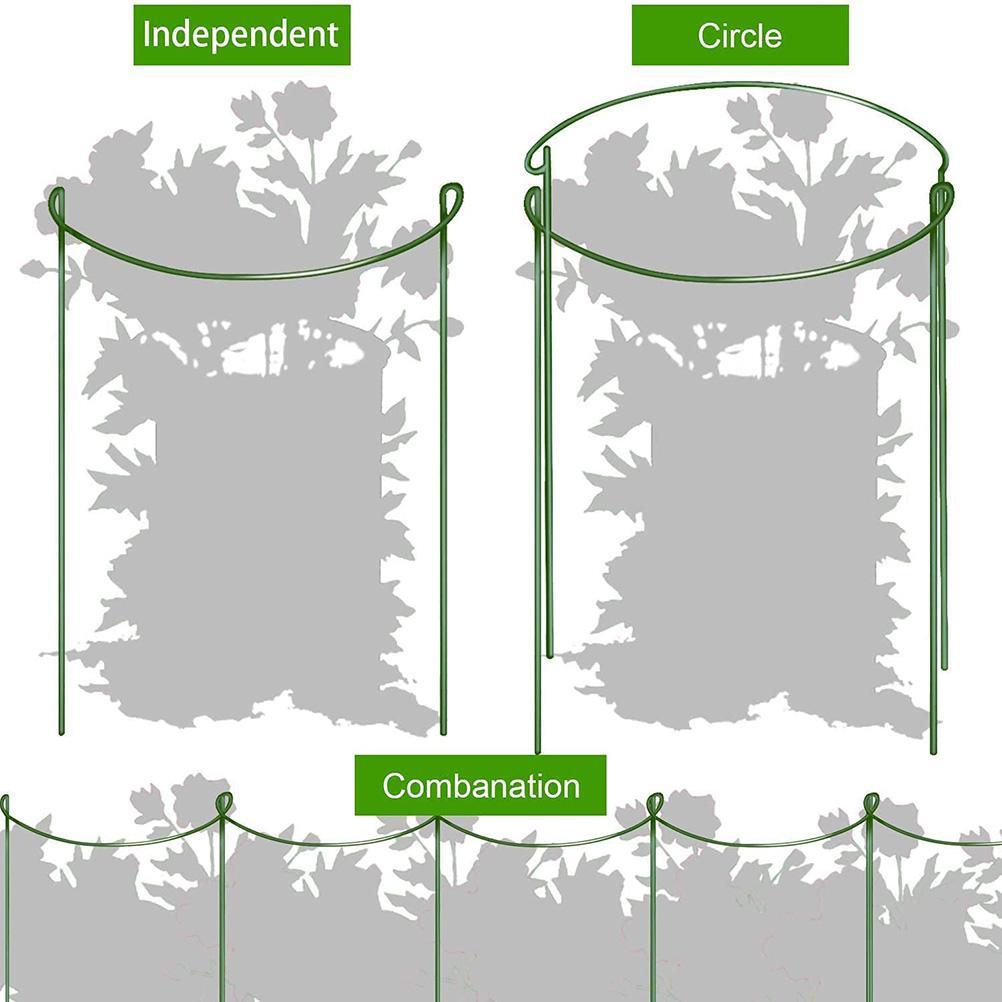 6Pcs Garden Plant Support Stakes Heart Shaped Metal Climbing Frame for Potted Flowers