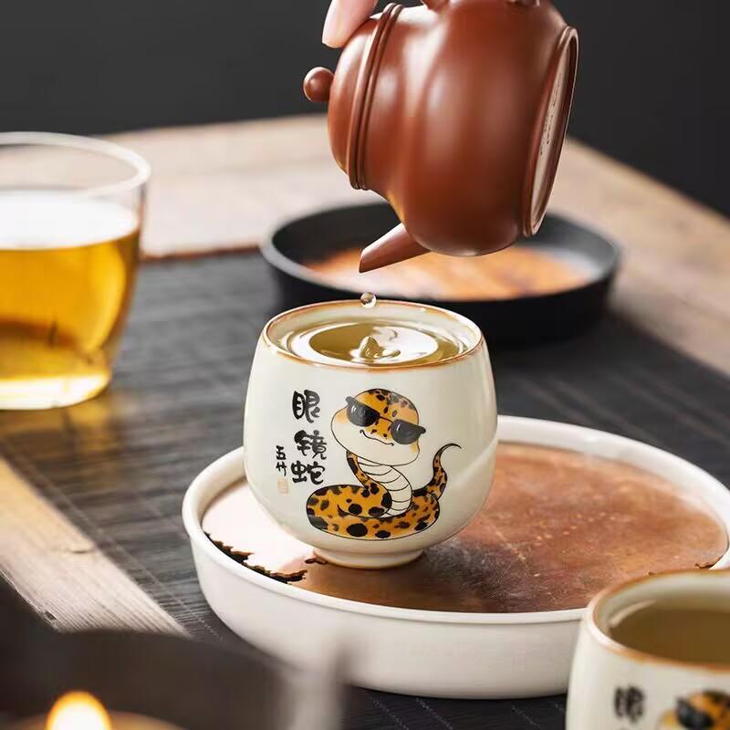 Ru Kiln Cobra Arhat Cup Household High-End Exquisite Master Cup Large-Capacity Tea Cup Tea Cup Drinking Tea Cup