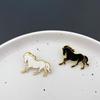 1Pc Exquisite White Horse Brooch for Men and Women, Dark Horse Cute Animal Alloy Brooch, Cartoon Accessories